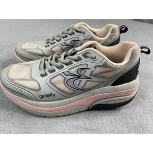 Gravity Defyer Gdefy Shoes Womens 7.5 Gray Pink Ion Walking Sneakers Comfort